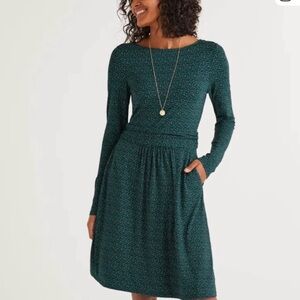 Boden Dark Green Long Sleeve Dress